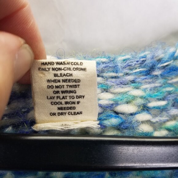 Anthropologie SLEEPING ON SNOW Cardigan Women's L Chunky Wool Blue Marled Button - Picture 12 of 15